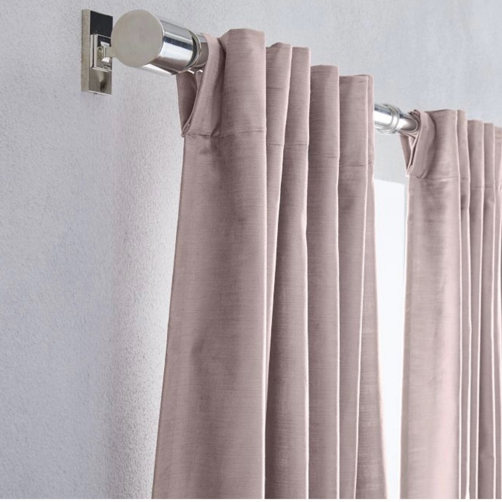 West Elm Luster Velvet Dusty Blush blackout panel 48”x84” - 2 av…
